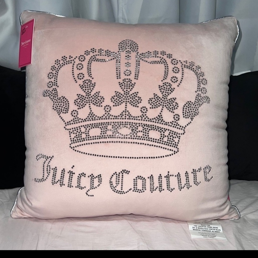 Juicy Couture Blush Pillow with Rhinestone Crown